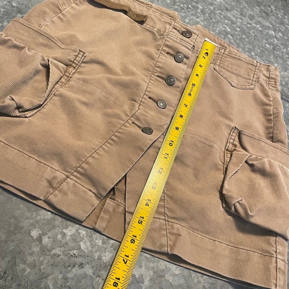 Vintage Levi's Corduroy Cargo Pocket Skirt 9 Tan Khaki Safari Military 90s Y2K - Picture 11 of 11